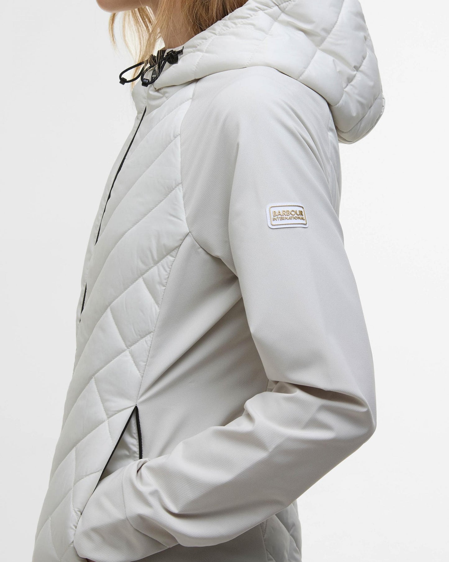 Barbour International Dakota Womens Quilted Sweatshirt - Silver Birch