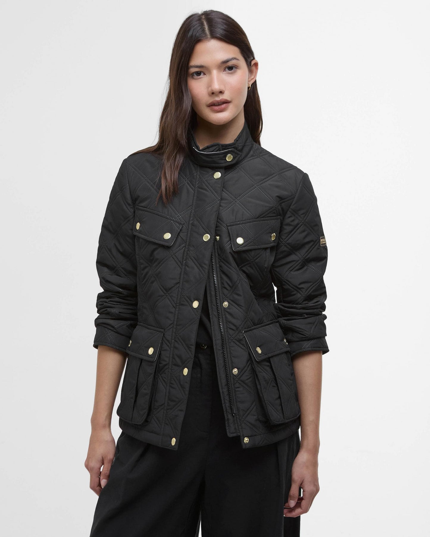 Barbour International Halsey Womens Quilted Jacket - Black/Black