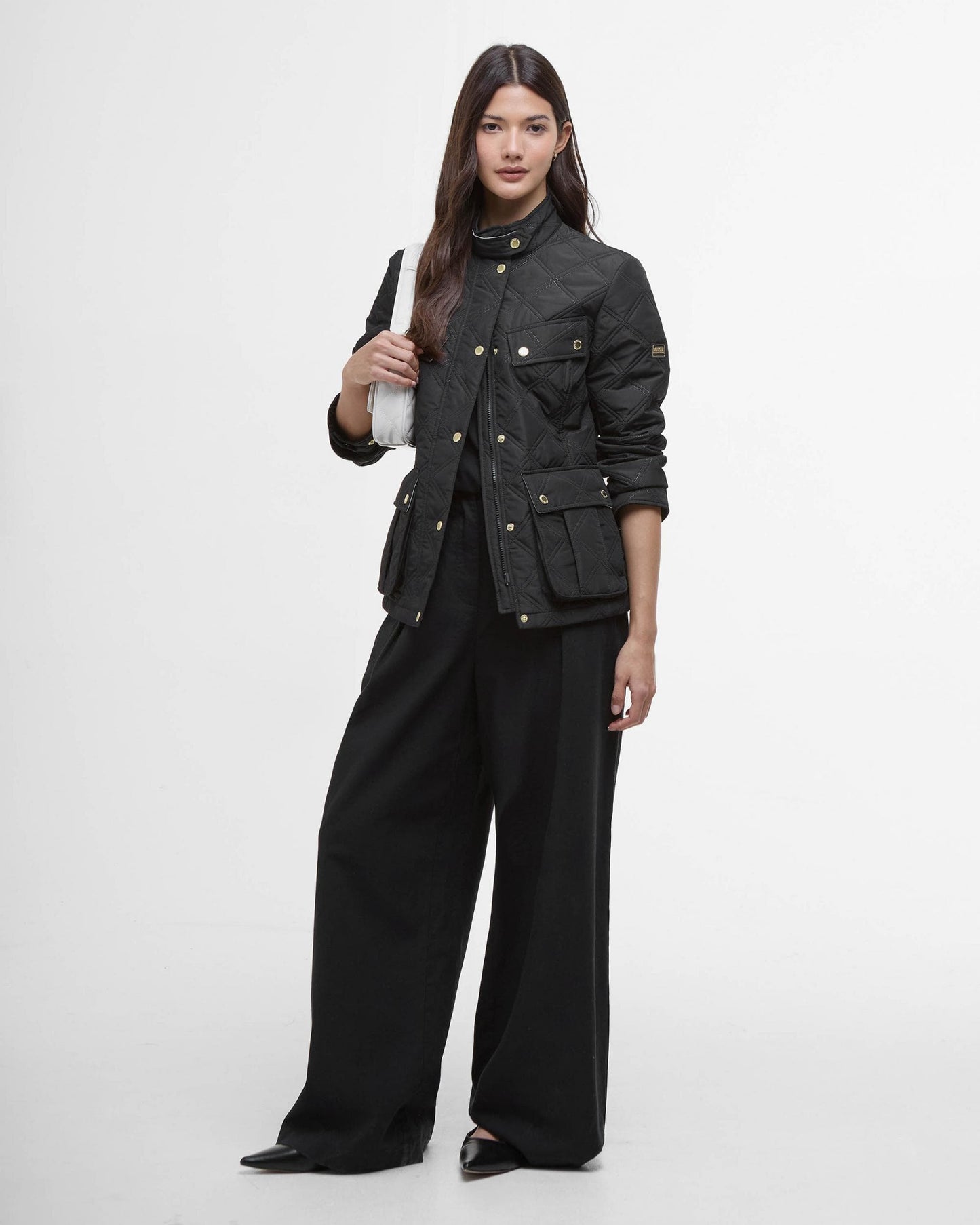 Barbour International Halsey Womens Quilted Jacket - Black/Black