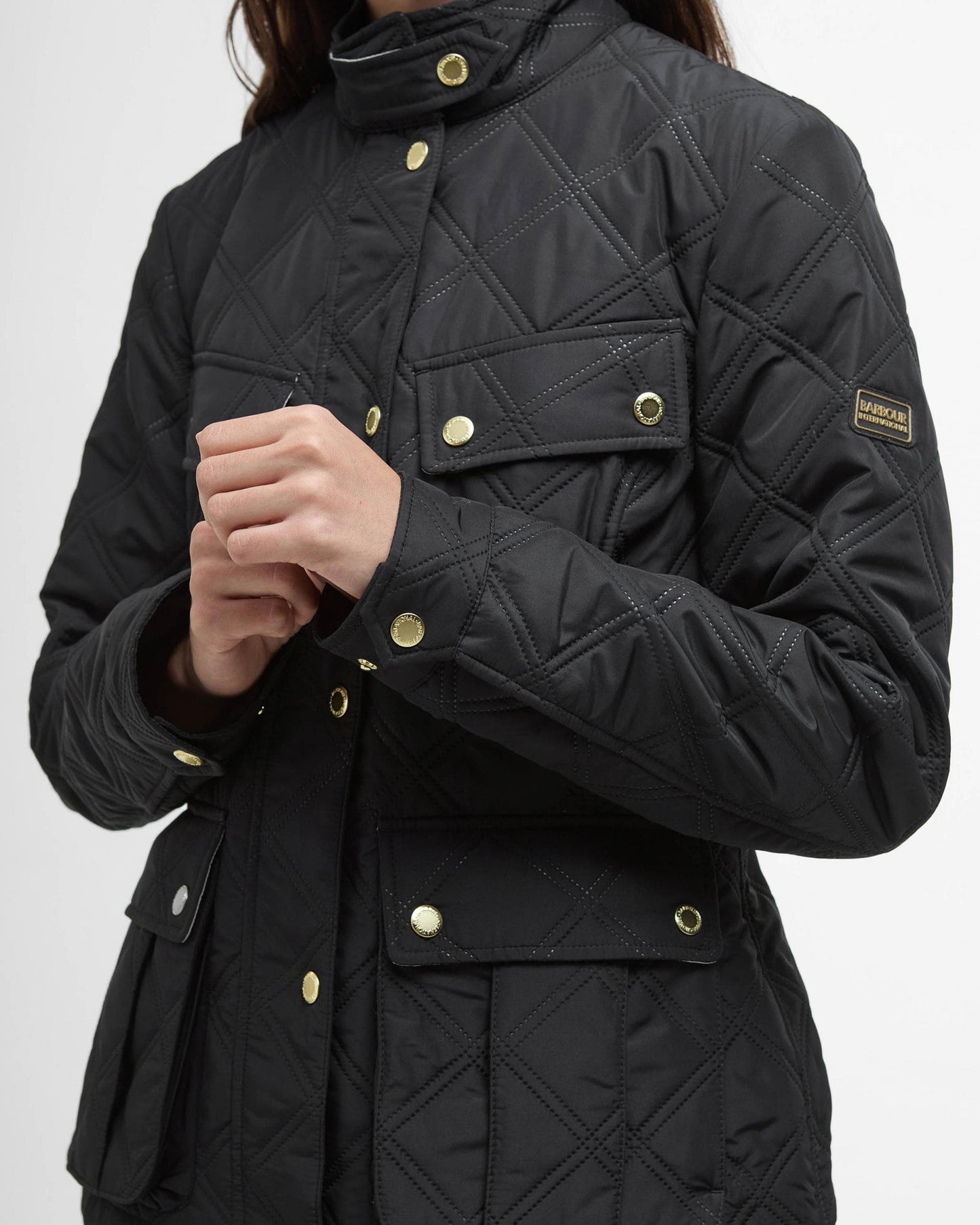 Barbour International Halsey Womens Quilted Jacket - Black/Black