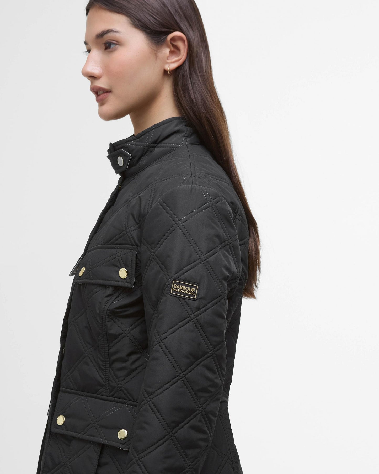 Barbour International Halsey Womens Quilted Jacket - Black/Black