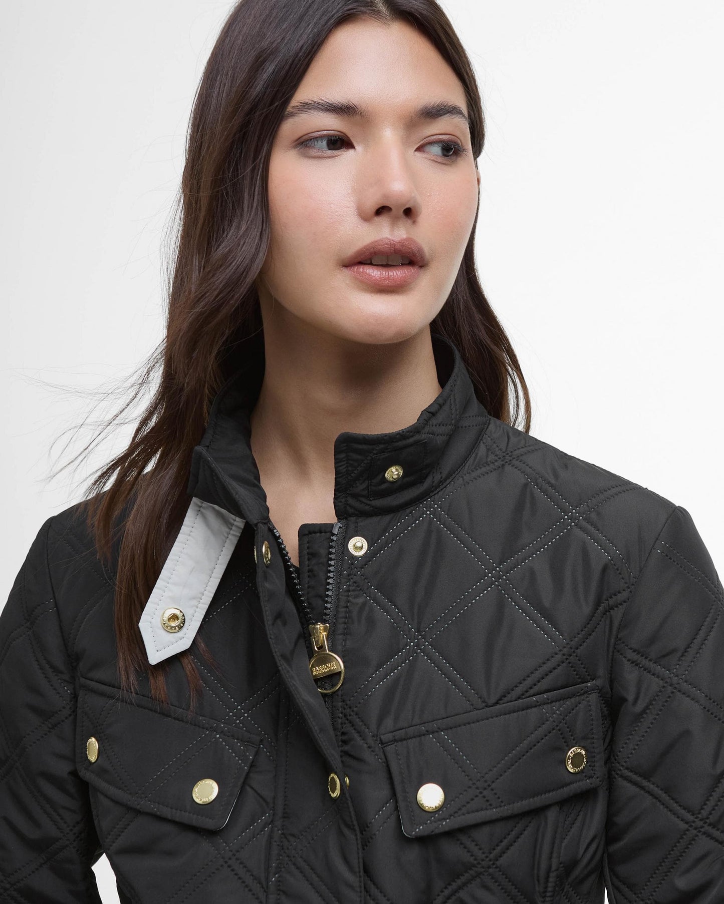 Barbour International Halsey Womens Quilted Jacket - Black/Black