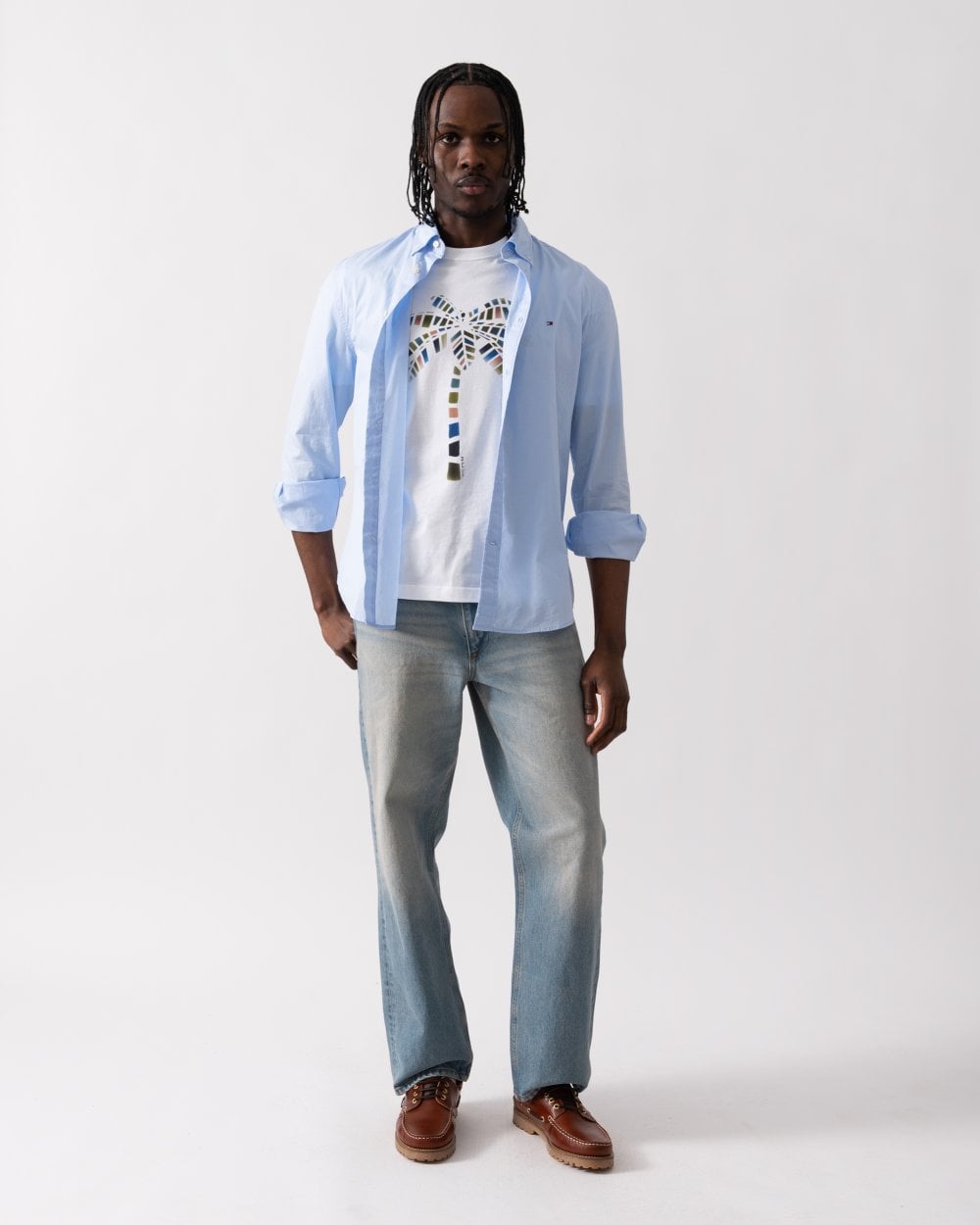 Tommy Hilfiger Core Flex Poplin Mens Long Sleeve Shirt - Sweet Blue