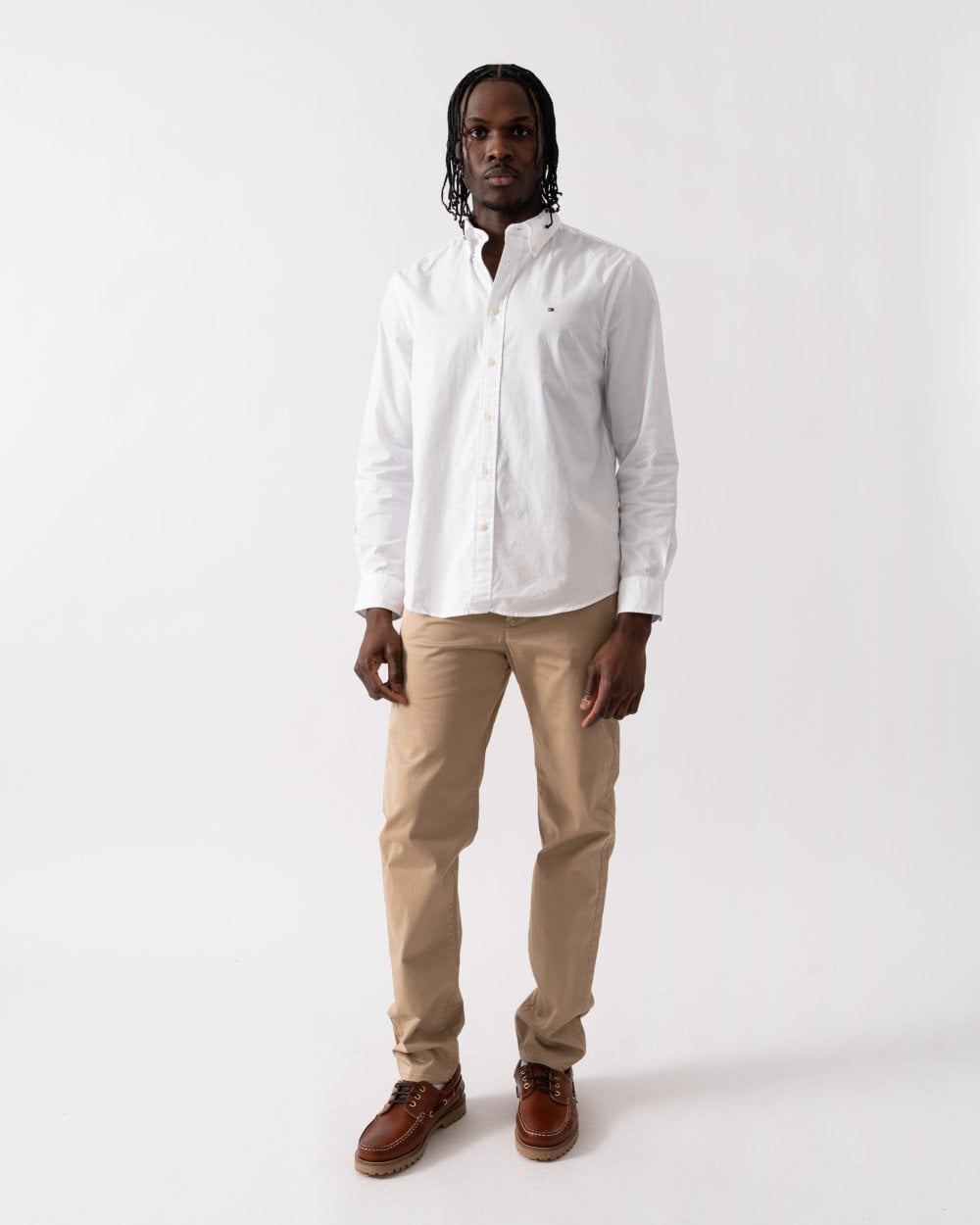 Tommy Hilfiger Core Flex Poplin Mens Long Sleeve Shirt - White