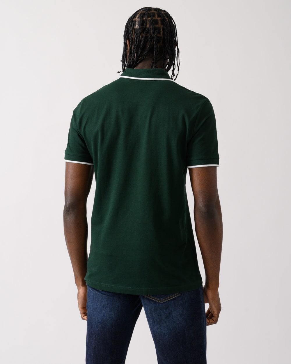 BOSS Orange Passertip Mens Short Sleeve Polo Shirt With Tipped Collar - Open Green 350