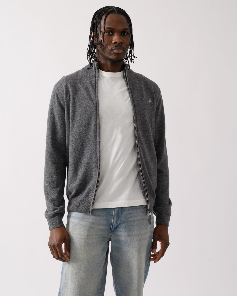 GANT Mens Superfine Lambswool Full Zip Cardigan