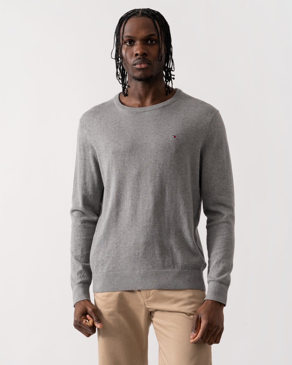 Tommy Hilfiger Core Essential Cotton Crew Mens Sweatshirt - Medium Grey Heather
