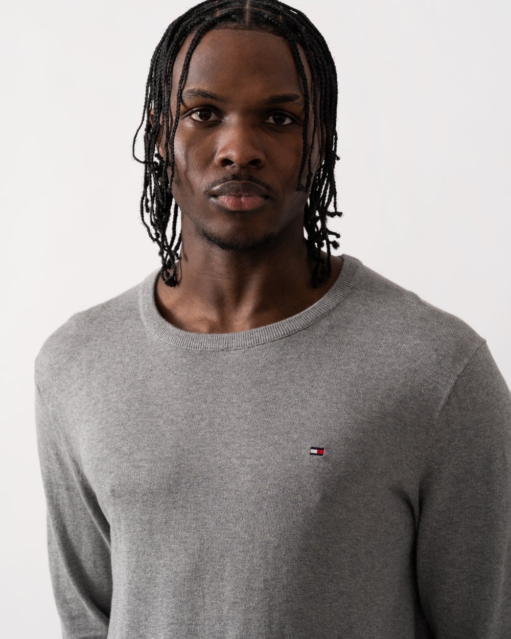 Tommy Hilfiger Core Essential Cotton Crew Mens Sweatshirt - Medium Grey Heather