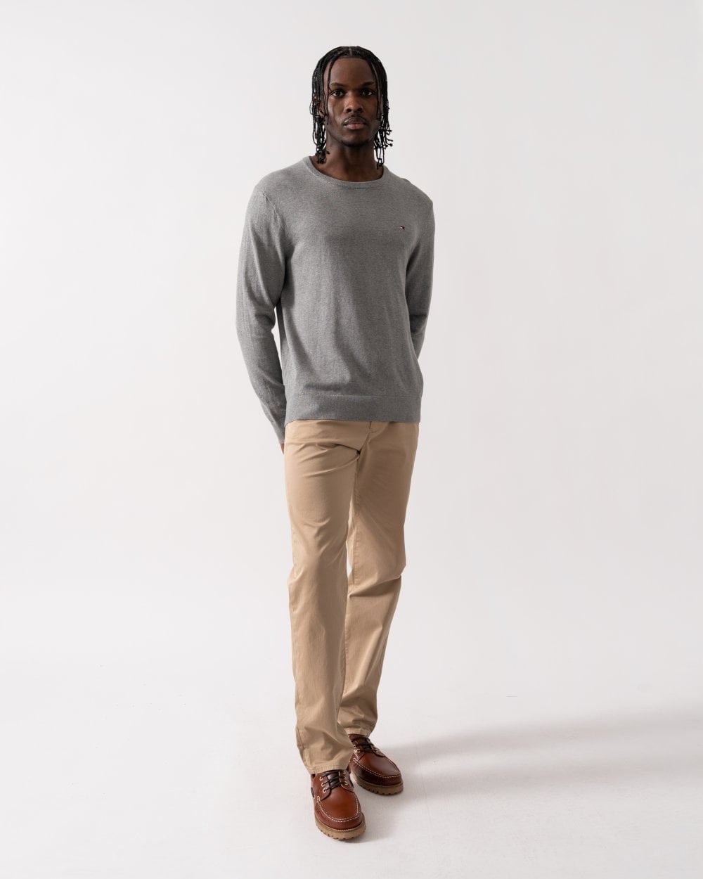 Tommy Hilfiger Core Essential Cotton Crew Mens Sweatshirt - Medium Grey Heather