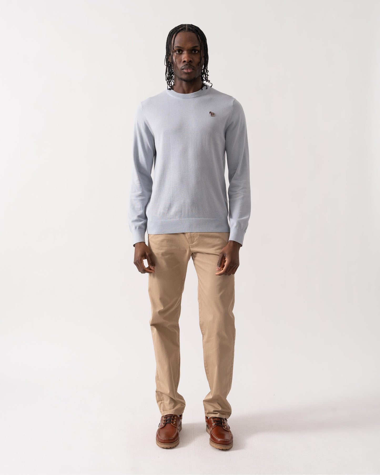 PS Paul Smith Mens Crew Neck Zebra Badge Jumper - 70B Grey