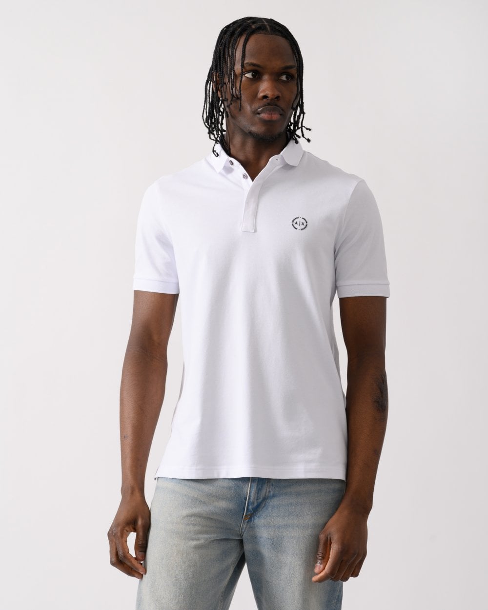 Armani Exchange Mens Short Sleeve Micro Logo Polo Shirt