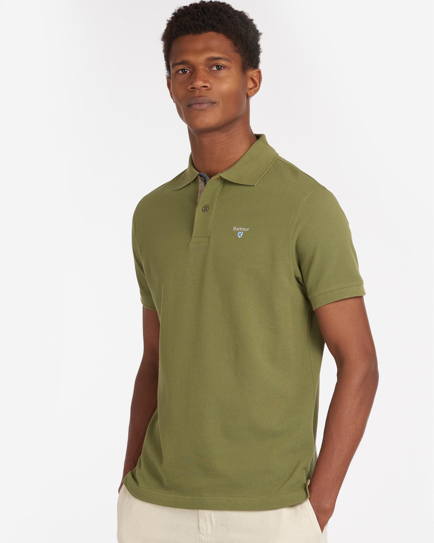 Barbour Tartan Pique Mens Polo S/S 25 - Burnt Olive