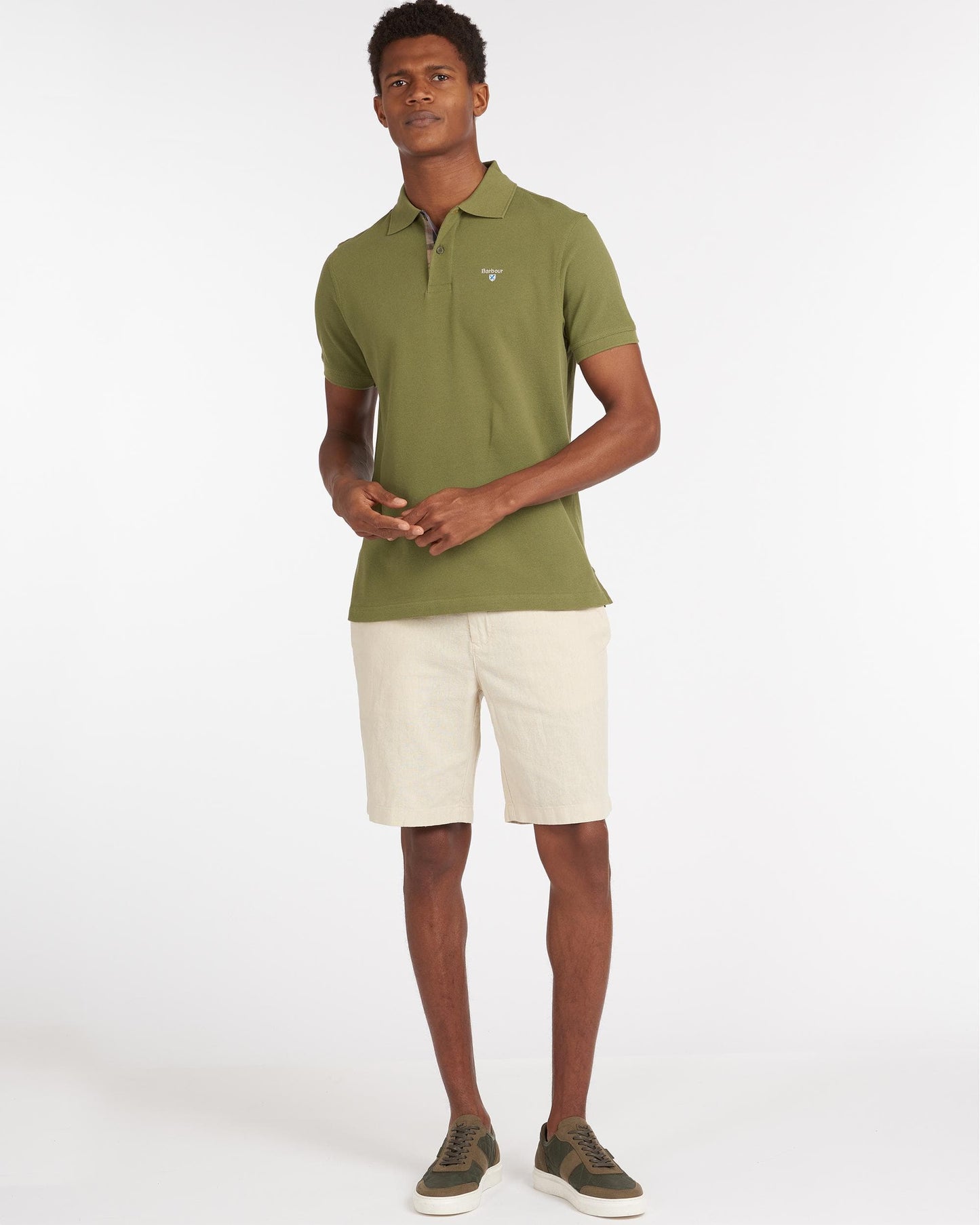 Barbour Tartan Pique Mens Polo S/S 25 - Burnt Olive