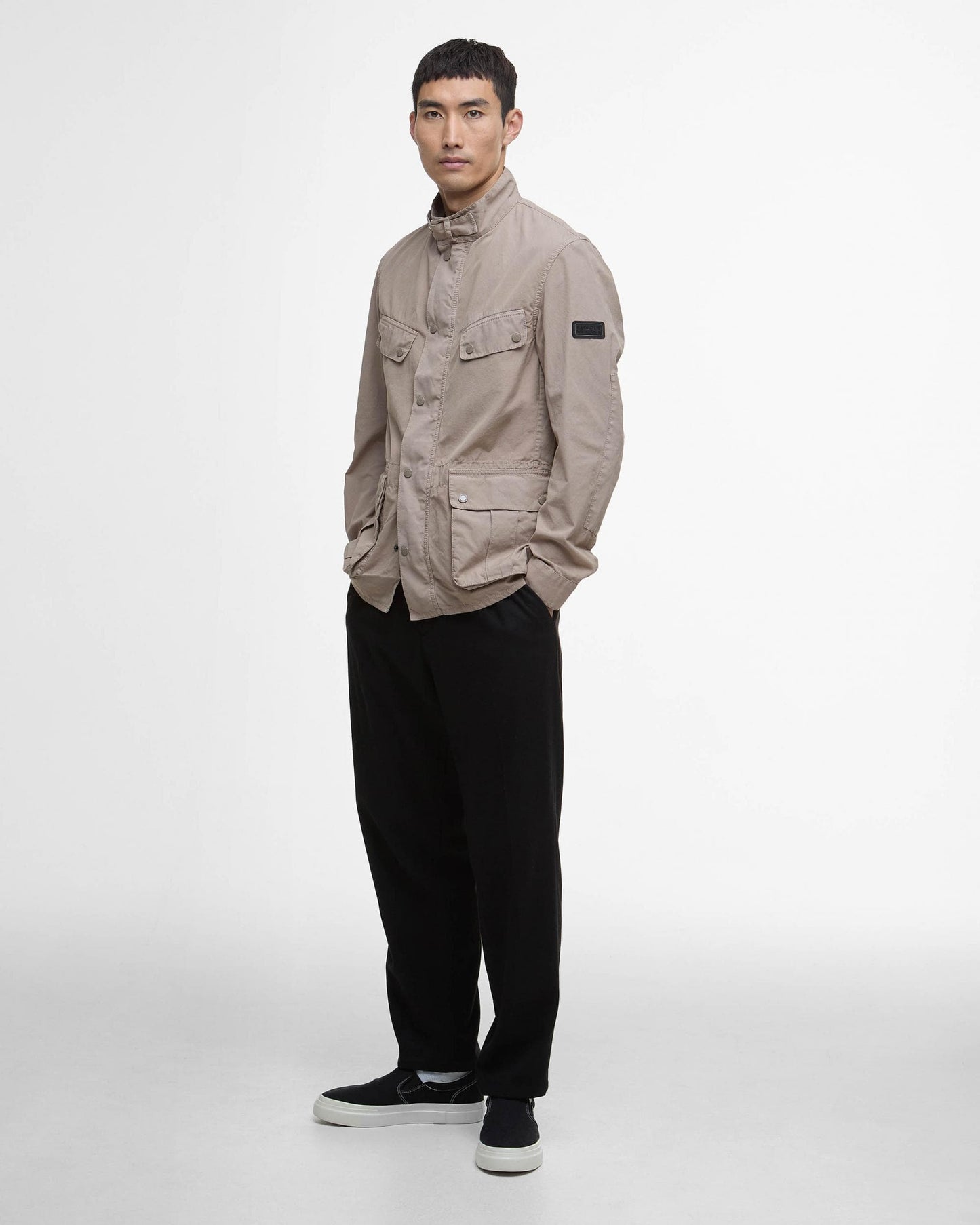 Barbour International Duke Cotton Mens Casual Jacket - Timberwolf