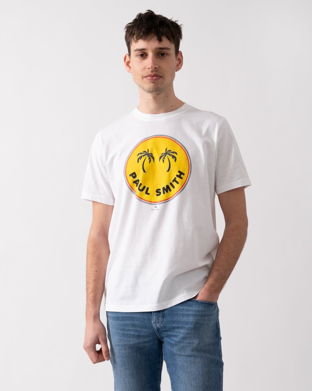 PS Paul Smith Mens Reg Fit Short Sleeve Palm Trees T-Shirt