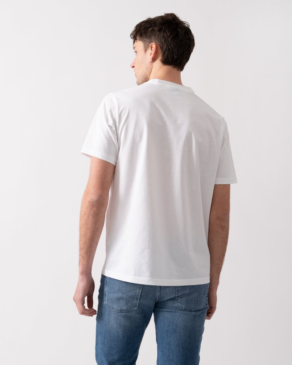 PS Paul Smith Mens Reg Fit Short Sleeve Palm Trees T-Shirt - 01 White