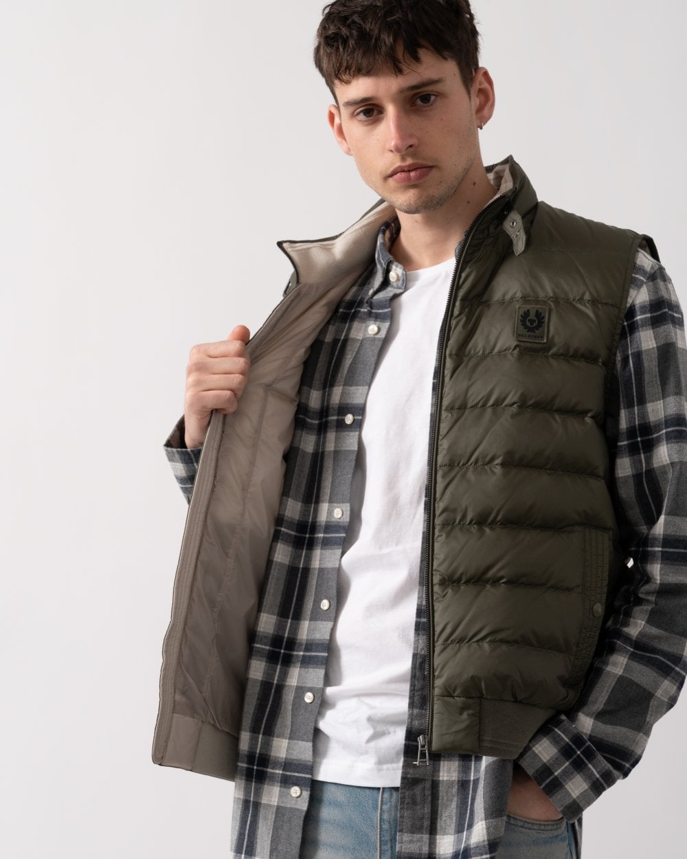Belstaff Mens Lightweight Down Circuit Gilet - Surplus Green