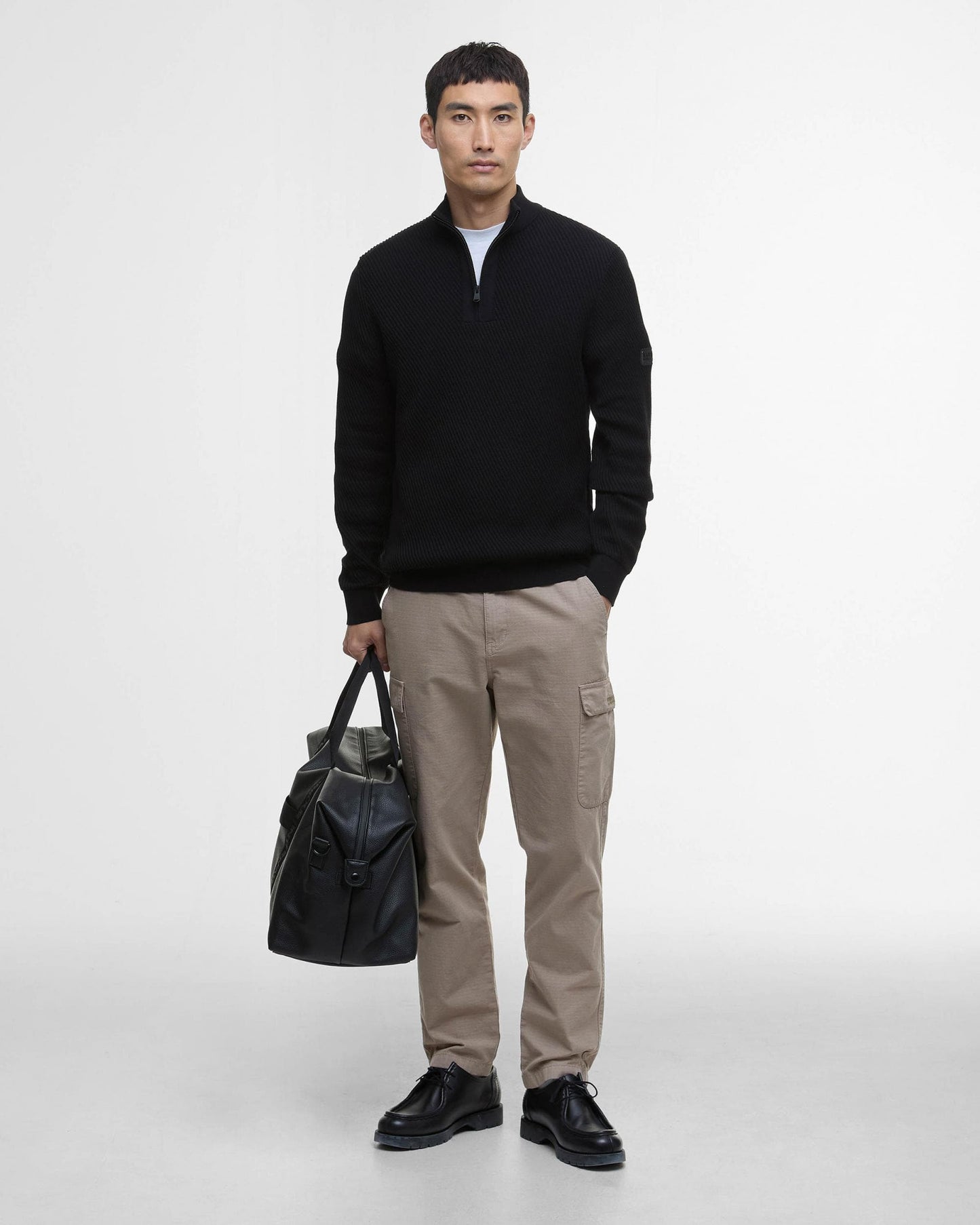 Barbour International Dune Mens Funnel Neck Jumper - Black