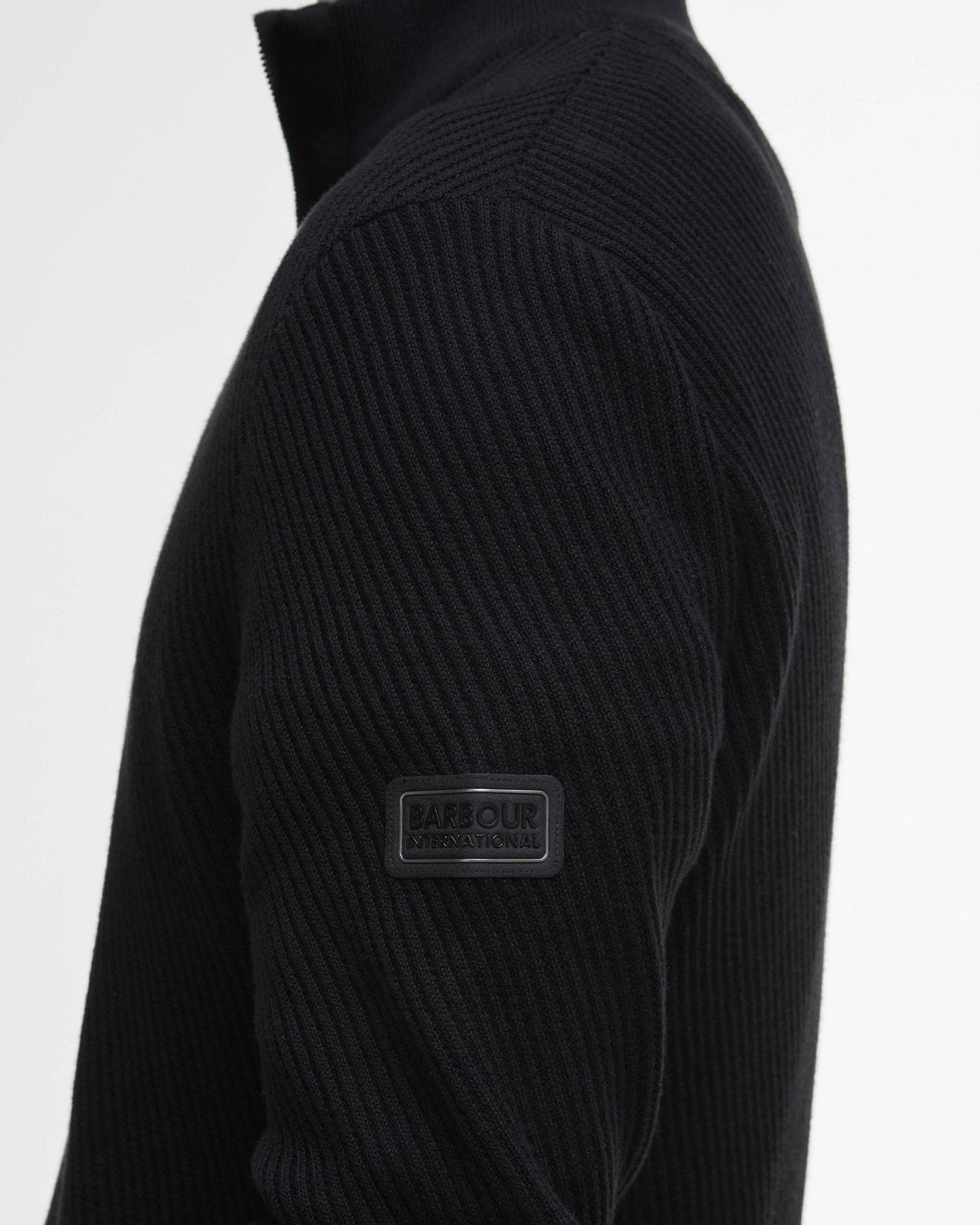 Barbour International Dune Mens Funnel Neck Jumper - Black