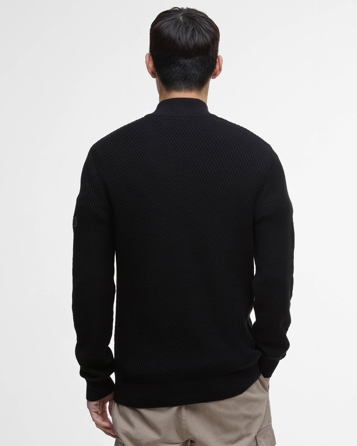 Barbour International Dune Mens Funnel Neck Jumper - Black