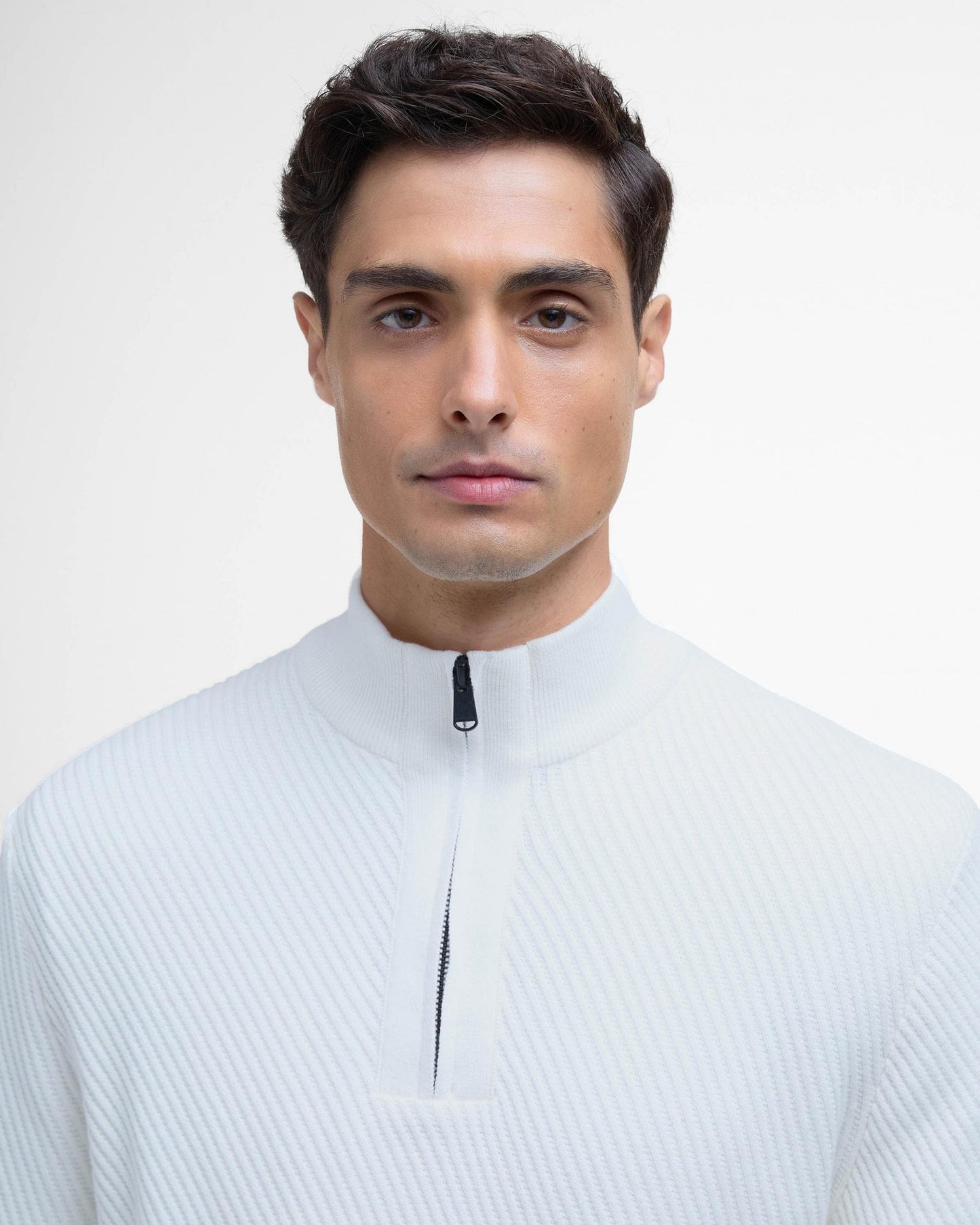 Barbour International Dune Mens Funnel Neck Jumper - Whisper White