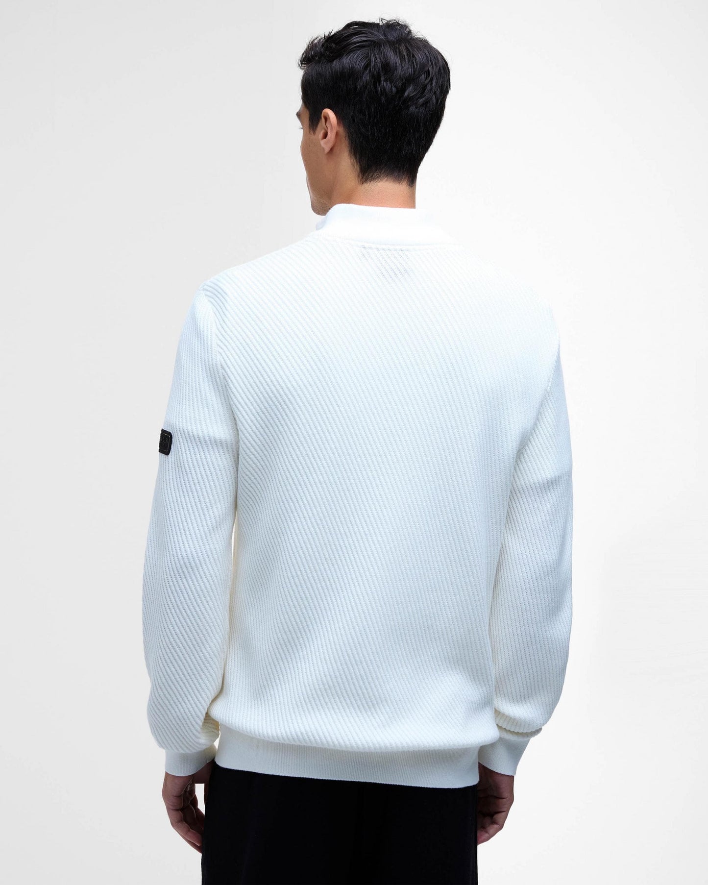 Barbour International Dune Mens Funnel Neck Jumper - Whisper White