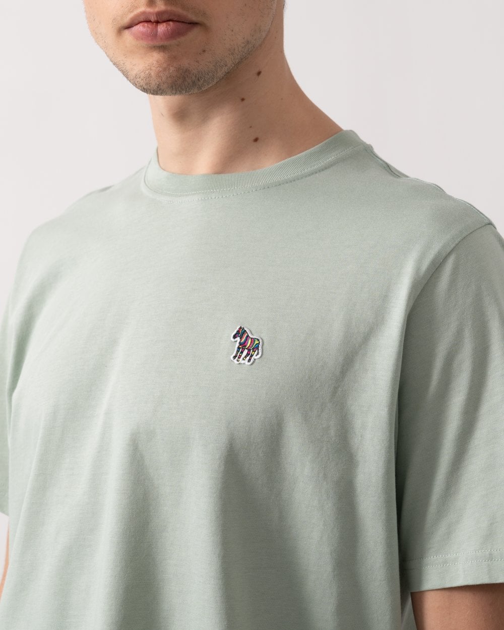 PS Paul Smith Mens Regular Fit Short Sleeve Zebra T-Shirt - 30C Green