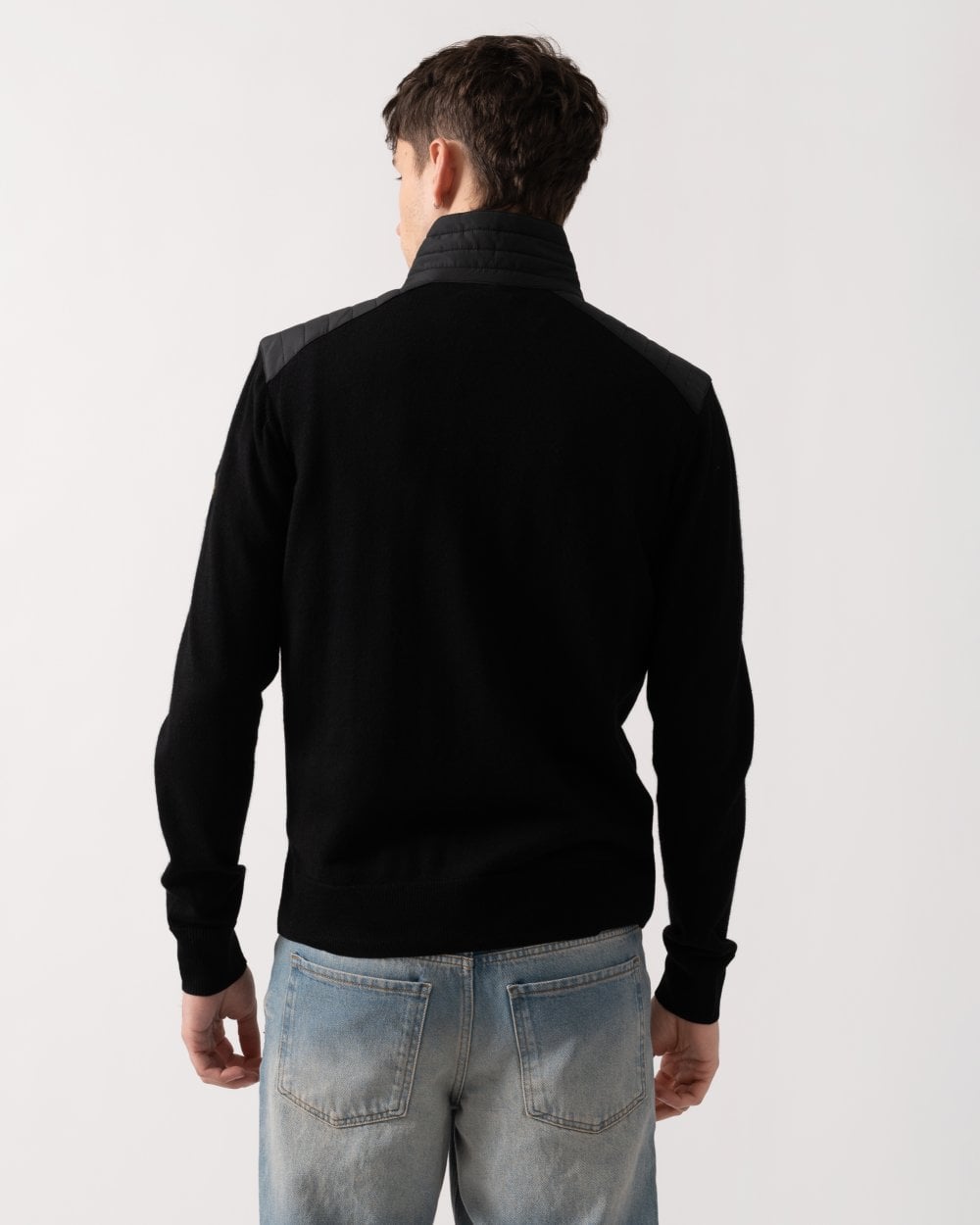 Belstaff Kelby Mens Merino Wool Zip Cardigan - Black