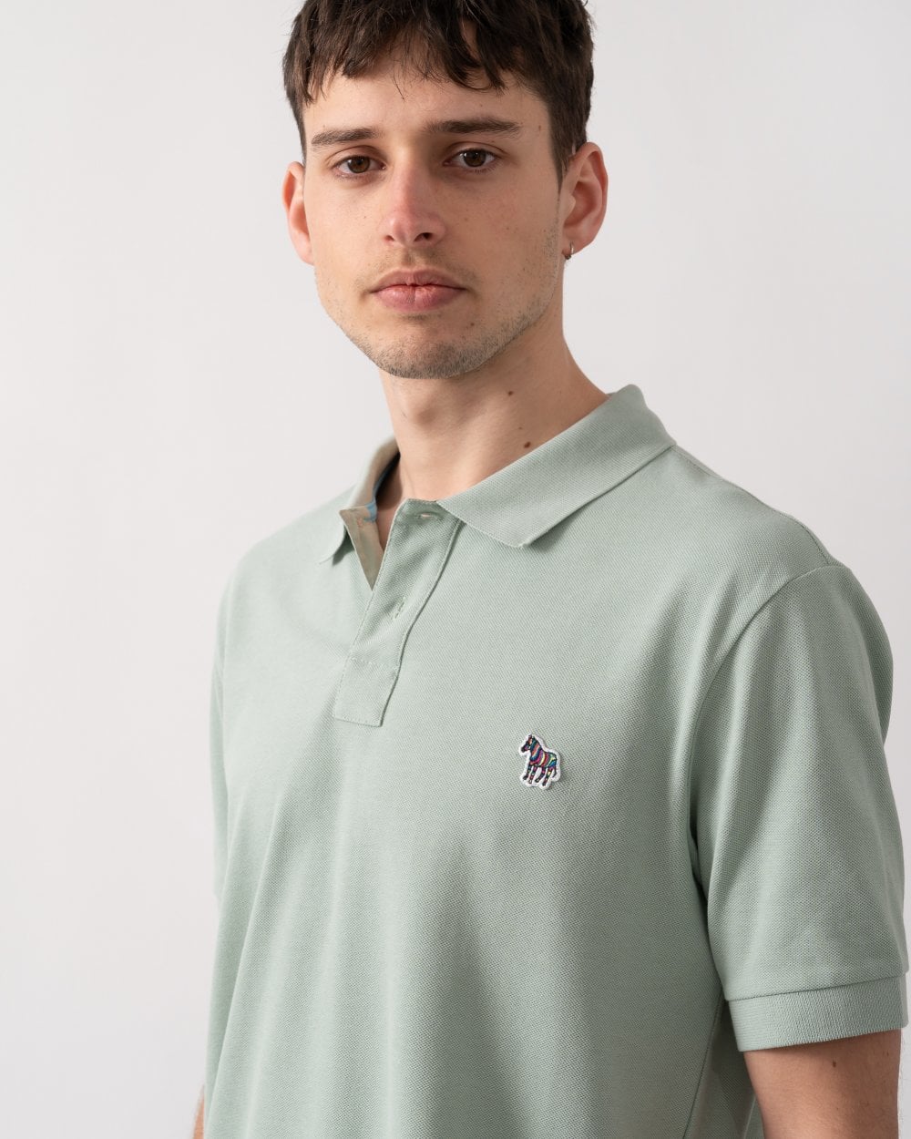PS Paul Smith Mens Organic Cotton Zebra Polo Shirt - 30B Pastel Green