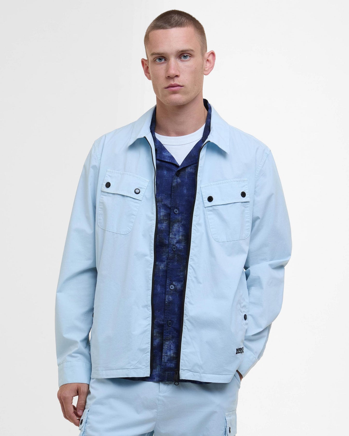 Barbour International Hayden Mens Overshirt - Ice Water