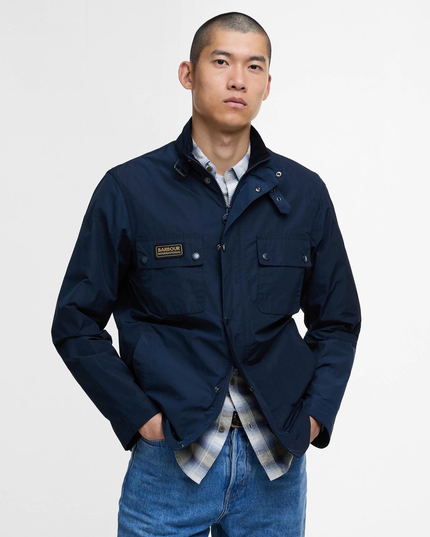 Barbour International Merton Shell Mens Showerproof Jacket - Navy