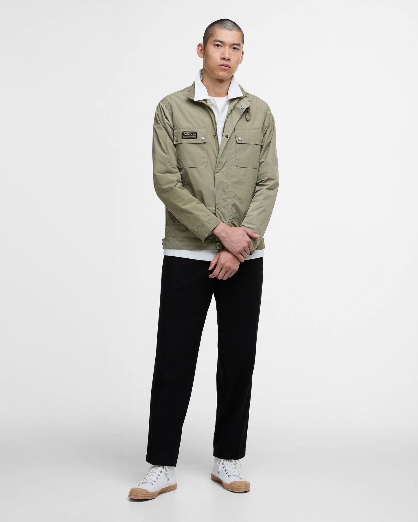 Barbour International Merton Shell Mens Showerproof Jacket - Bleached Olive