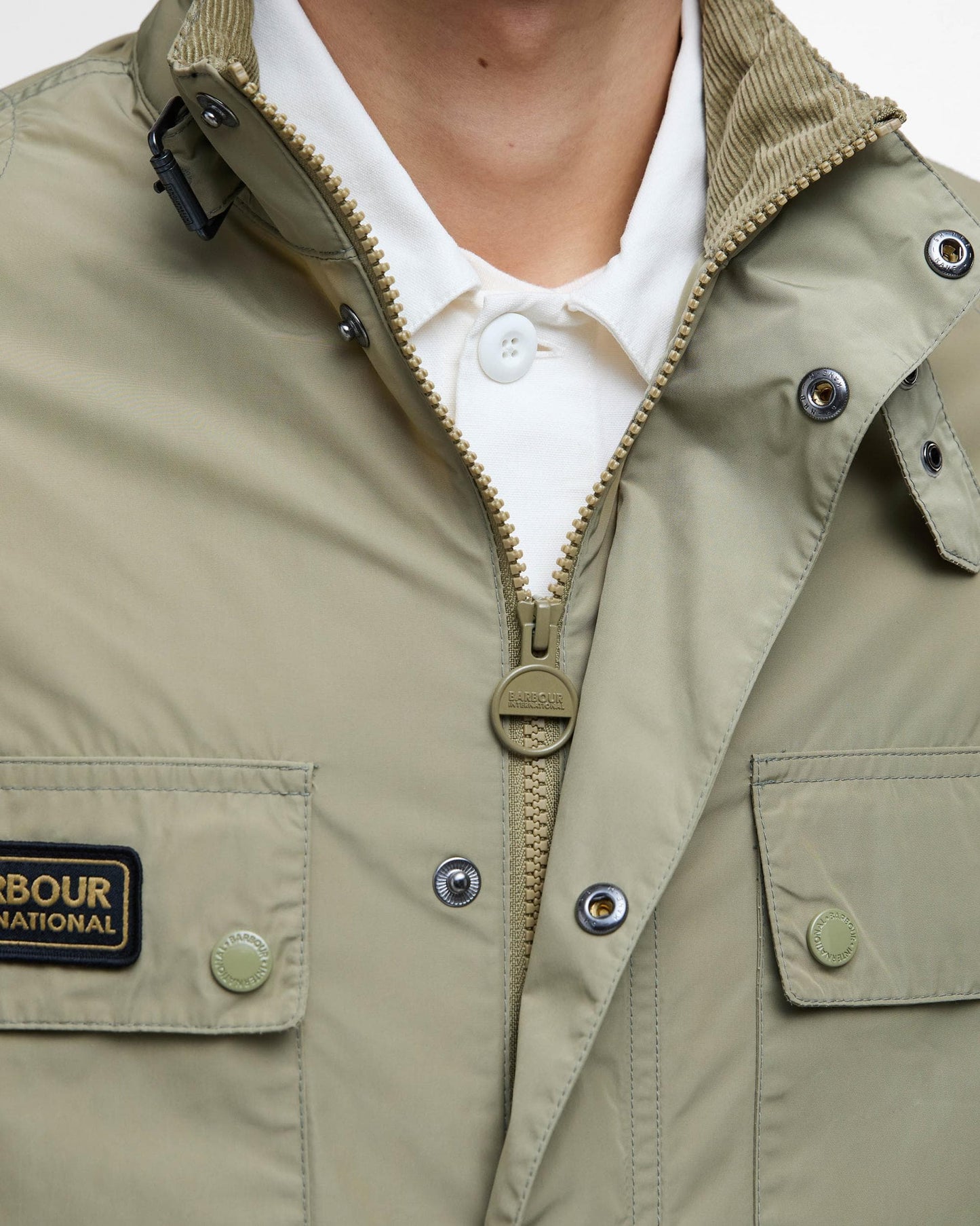 Barbour International Merton Shell Mens Showerproof Jacket - Bleached Olive