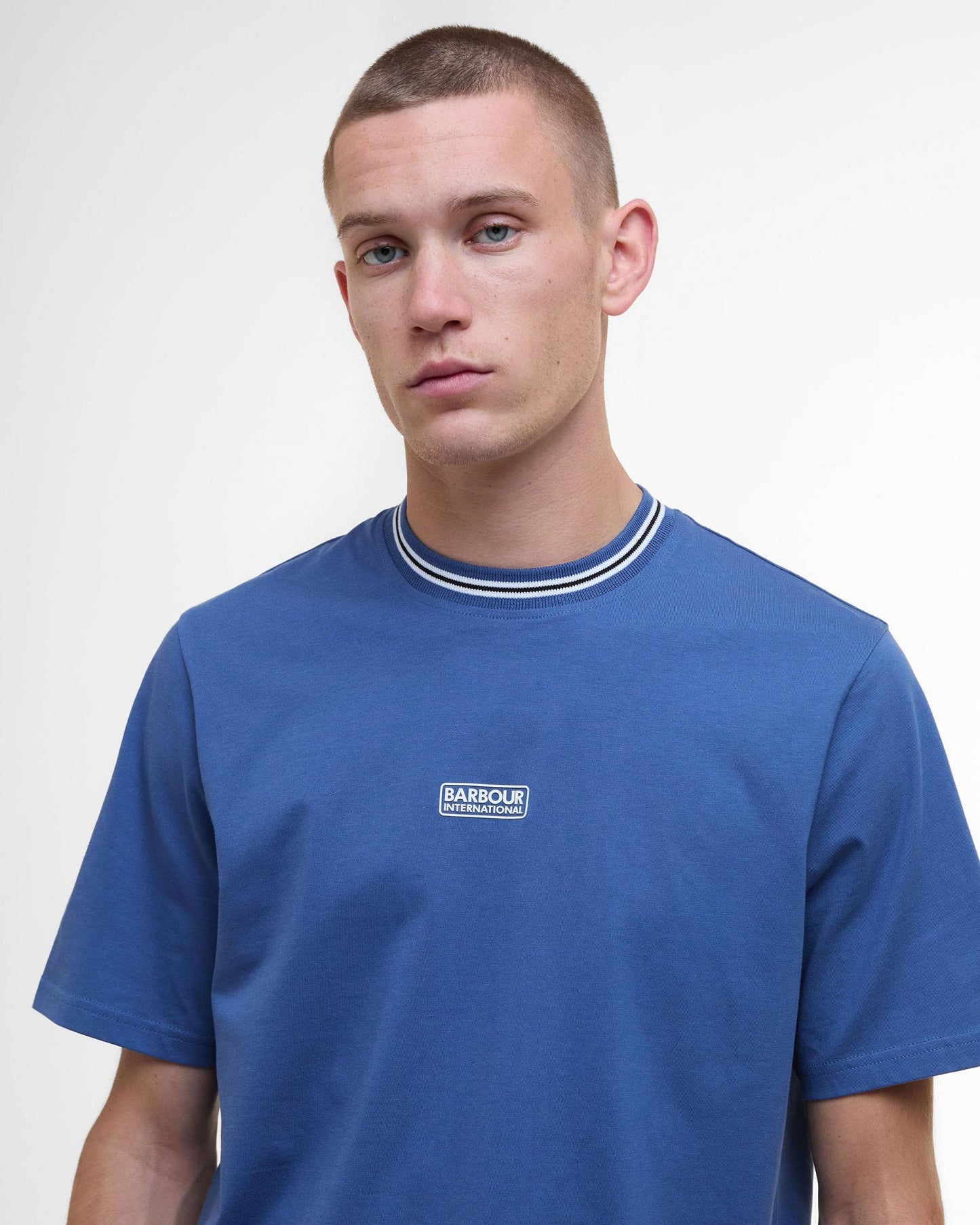 Barbour International Central Logo Mens T-Shirt - North Sea Blue
