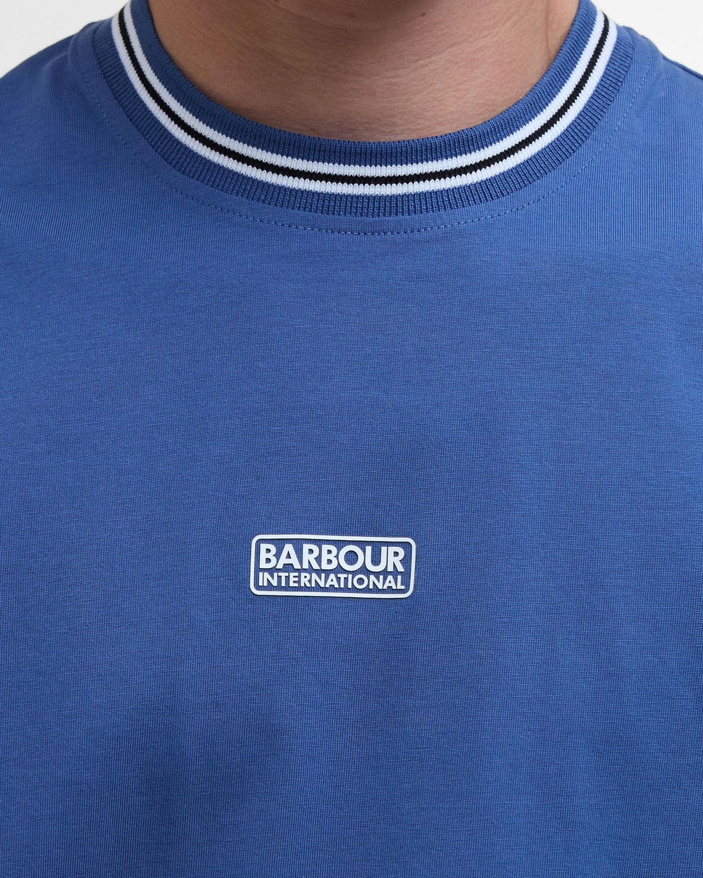 Barbour International Central Logo Mens T-Shirt - North Sea Blue