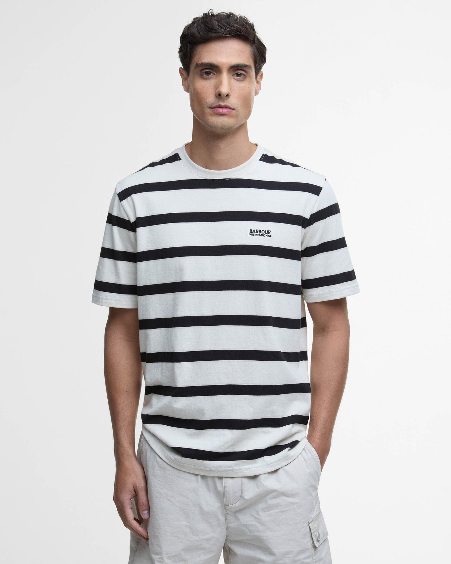 Barbour International Luca Stripe Mens T-Shirt - Whisper White