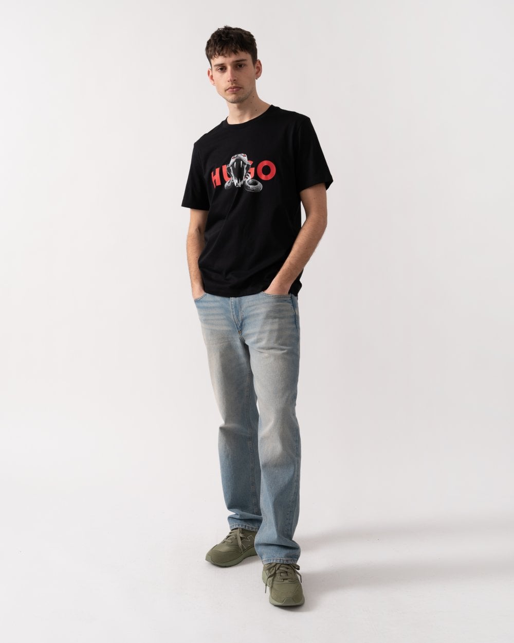 HUGO HUGO Deyladec Mens Snake Logo Print T-Shirt