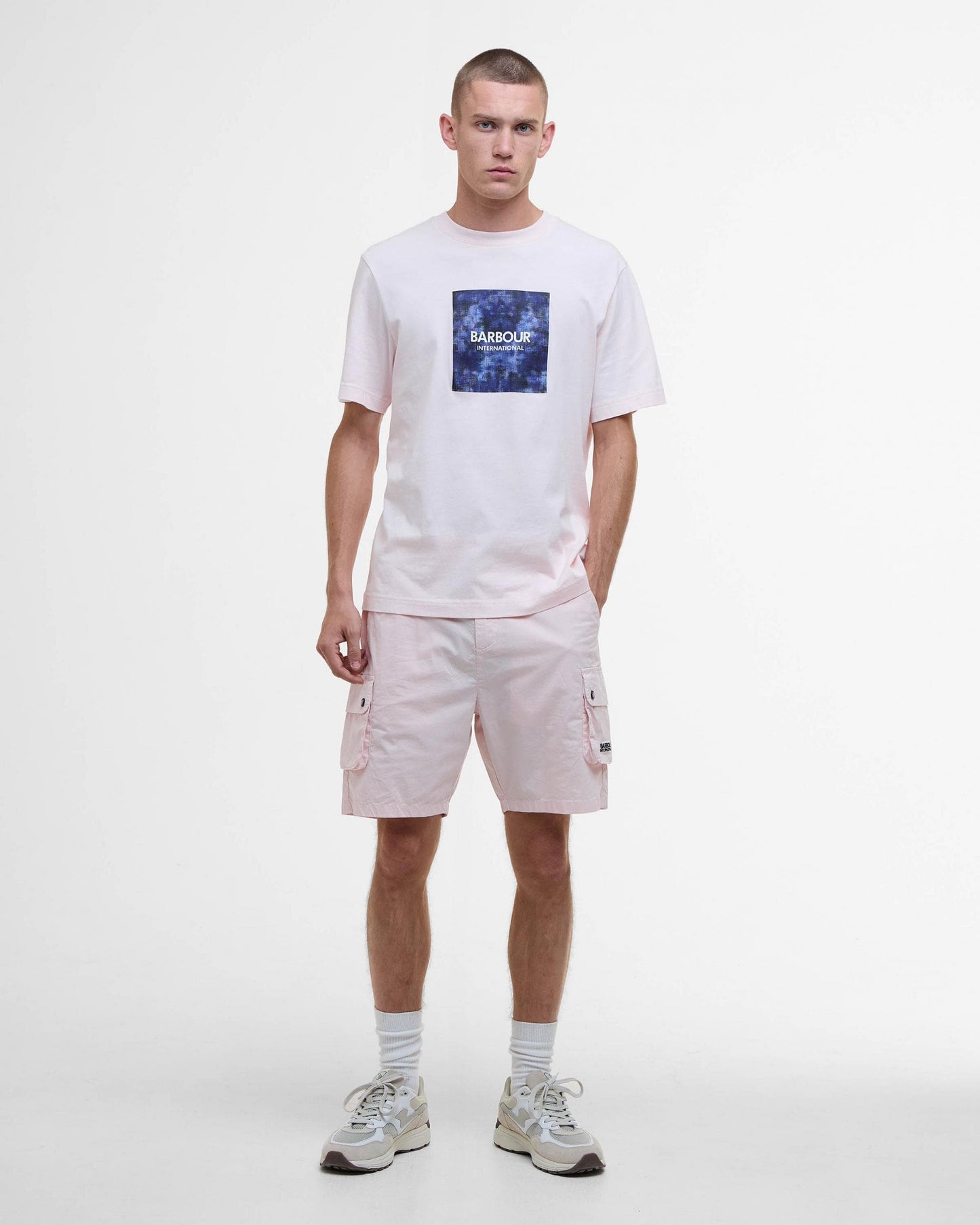 Barbour International Camo Ikat Mens T-Shirt - Quartz Pink