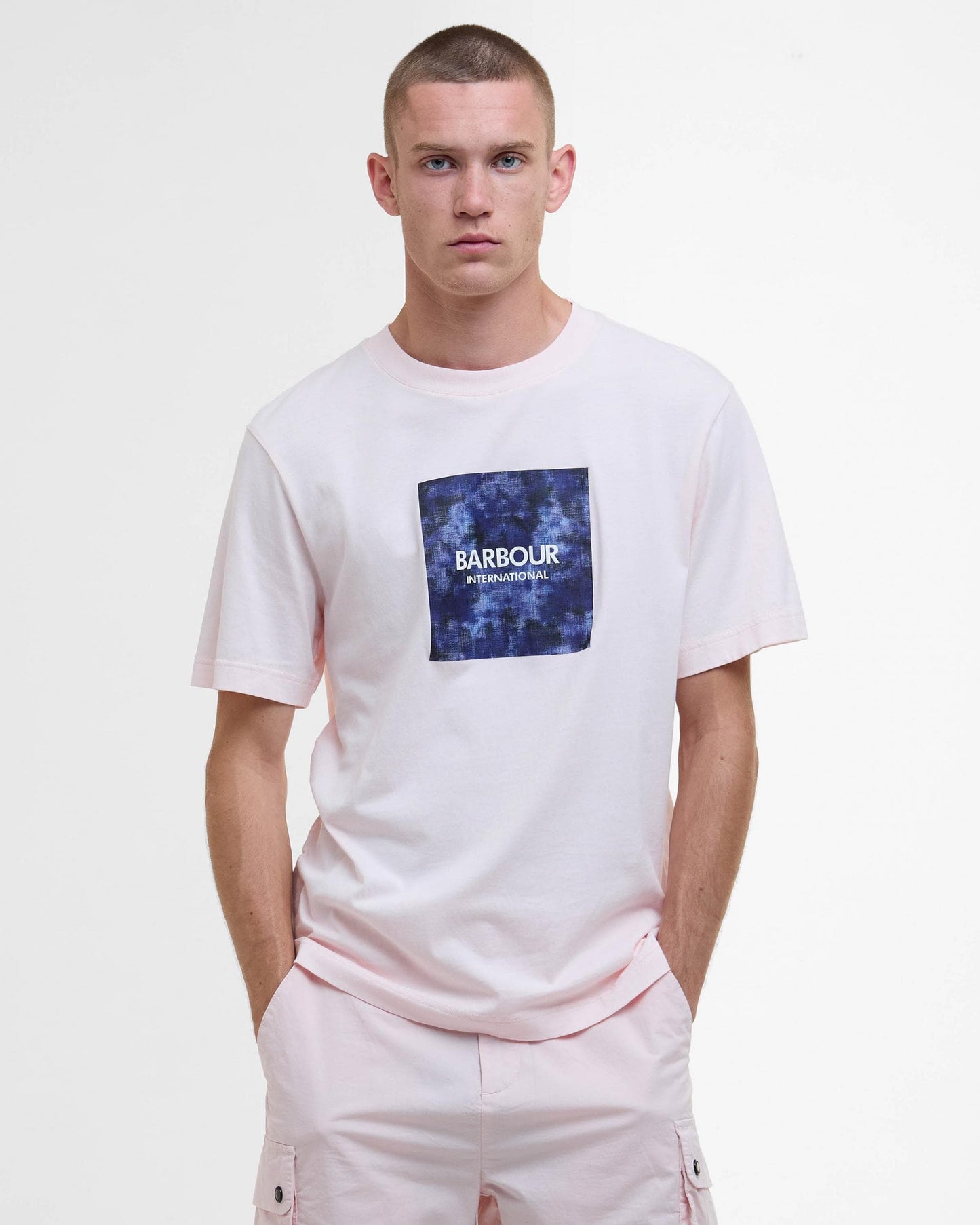 Barbour International Camo Ikat Mens T-Shirt - Quartz Pink