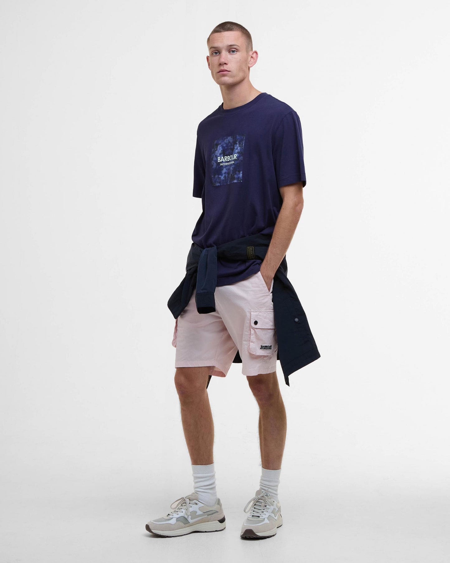 Barbour International Camo Ikat Mens T-Shirt - Midnight Blue