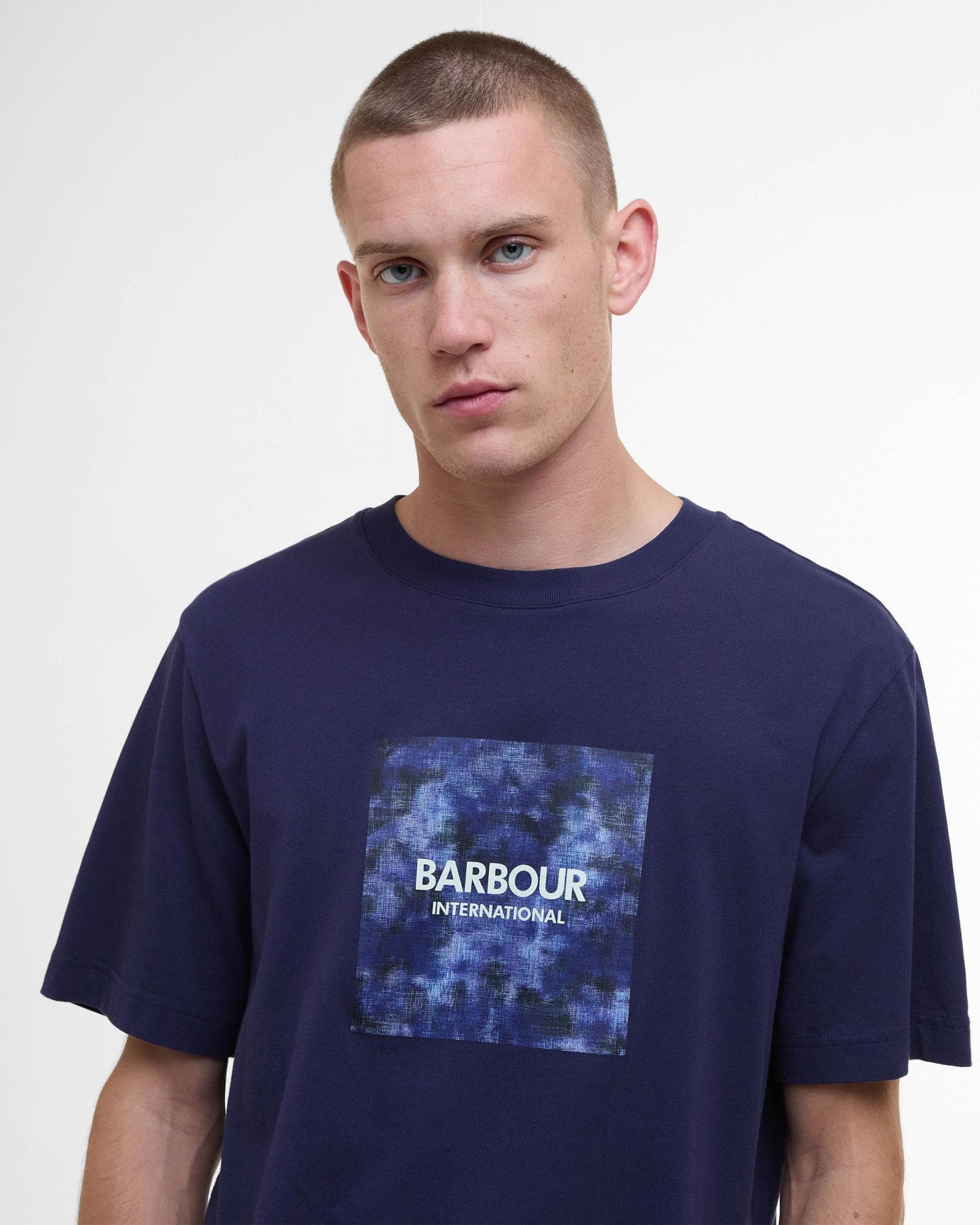 Barbour International Camo Ikat Mens T-Shirt - Midnight Blue