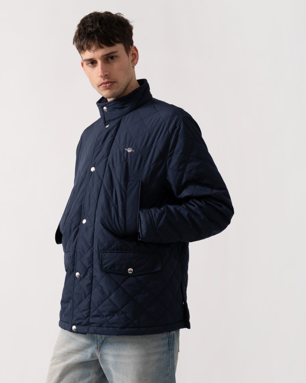 GANT Mens Quilted Windcheater Mid Jacket - 433 Evening Blue