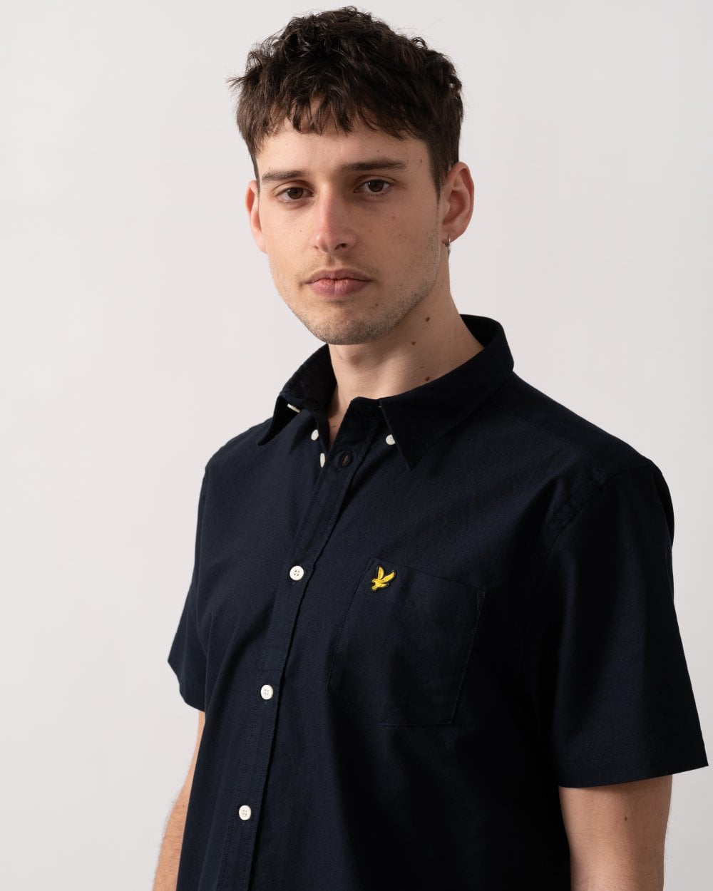 Lyle & Scott Short Sleeve Oxford Mens Shirt - Z271 Dark Navy
