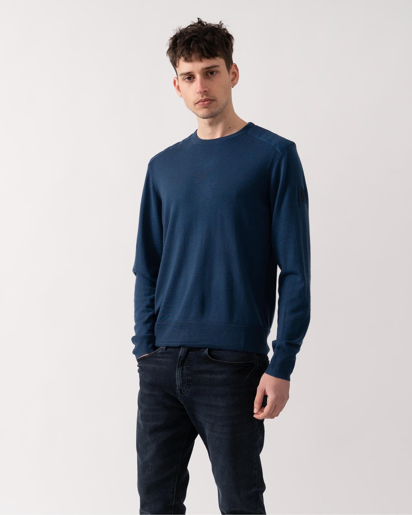 Belstaff Kerrigan Mens Merino Wool Crew Neck Jumper