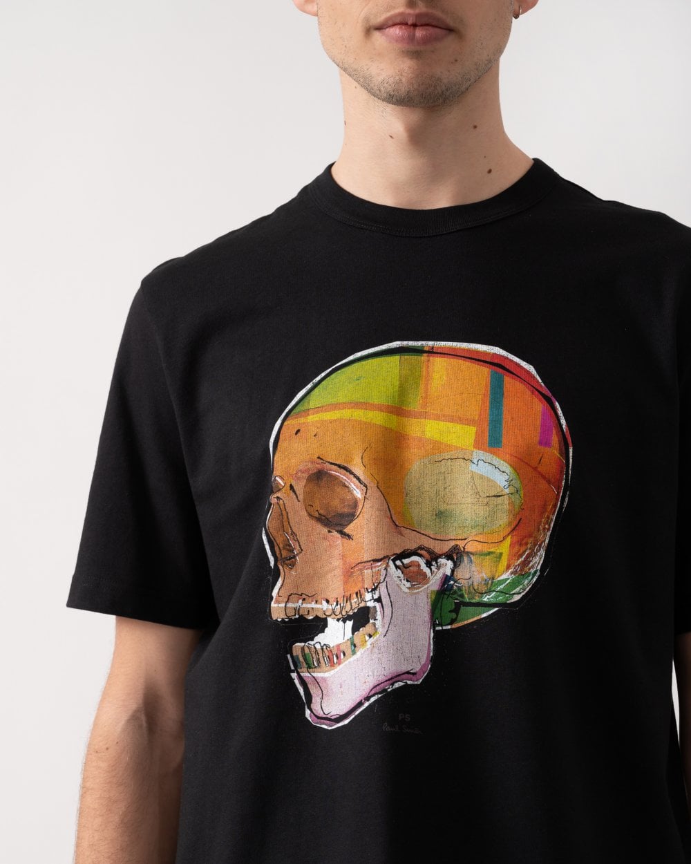 PS Paul Smith Mens Short Sleeve Skull T-Shirt - 79 Black