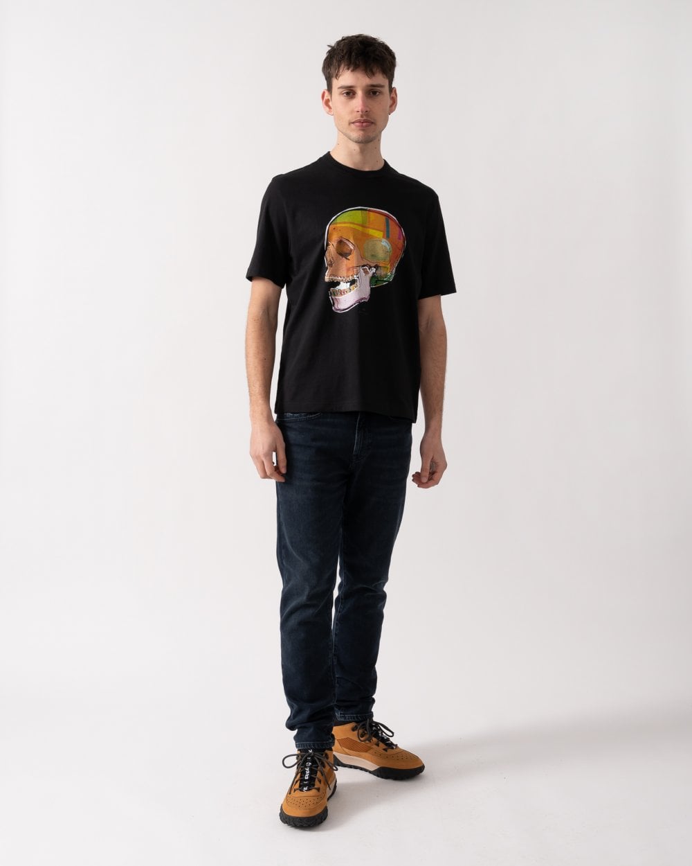 PS Paul Smith Mens Short Sleeve Skull T-Shirt - 79 Black