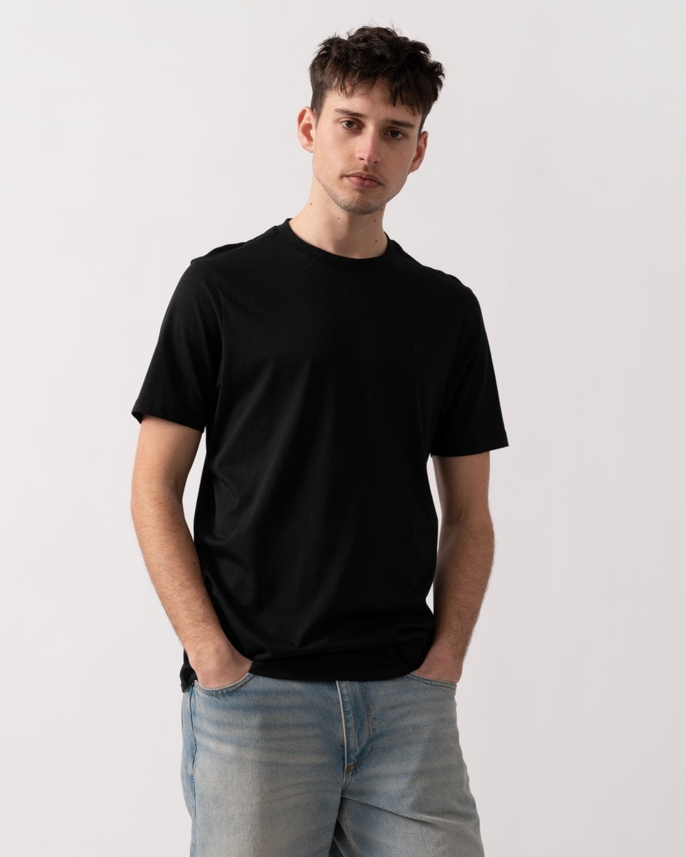 Lyle & Scott Tonal Eagle Superfine Cotton Mens T-Shirt - Z865 Jet Black