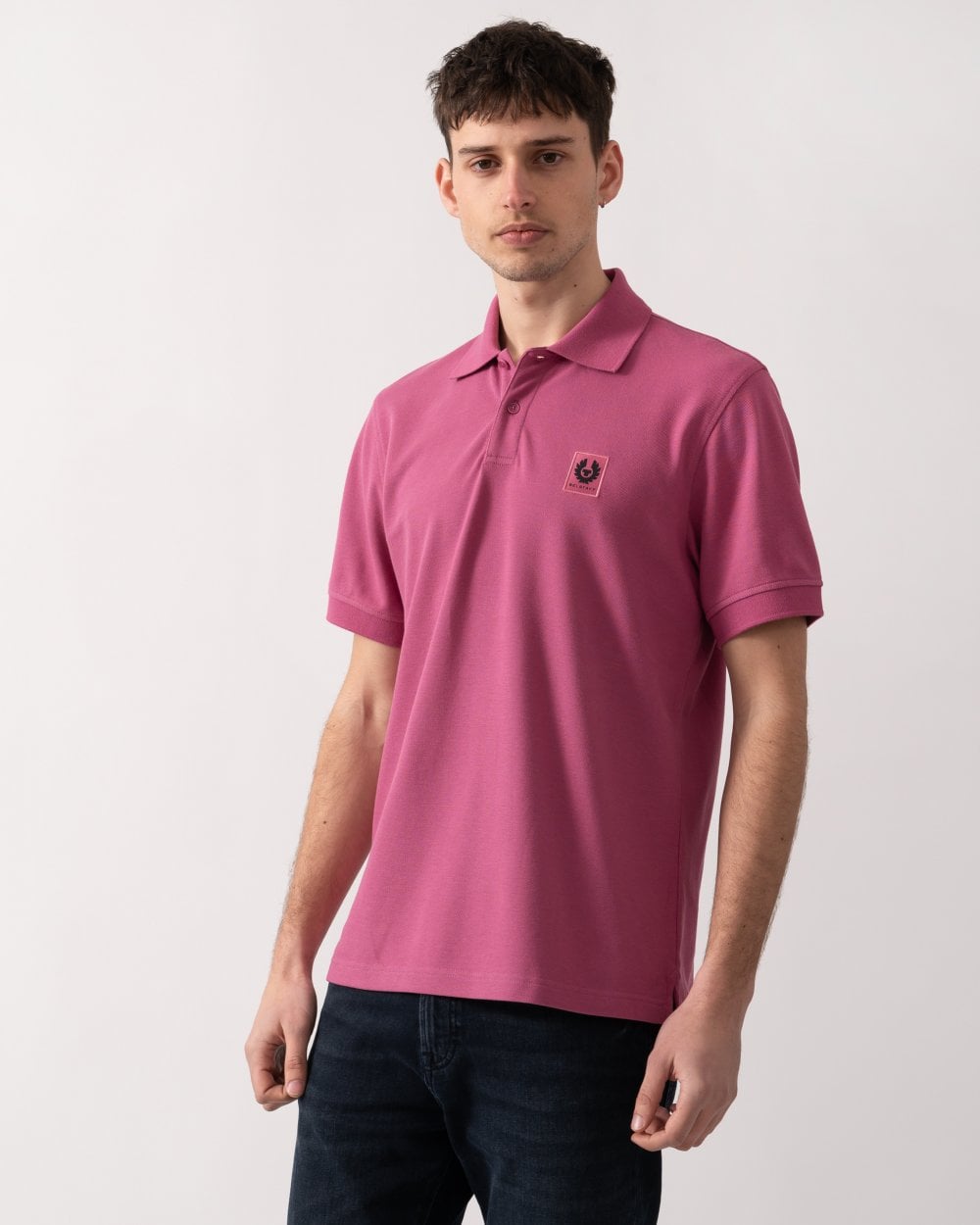 Belstaff Short Sleeved Mens Polo - Magenta
