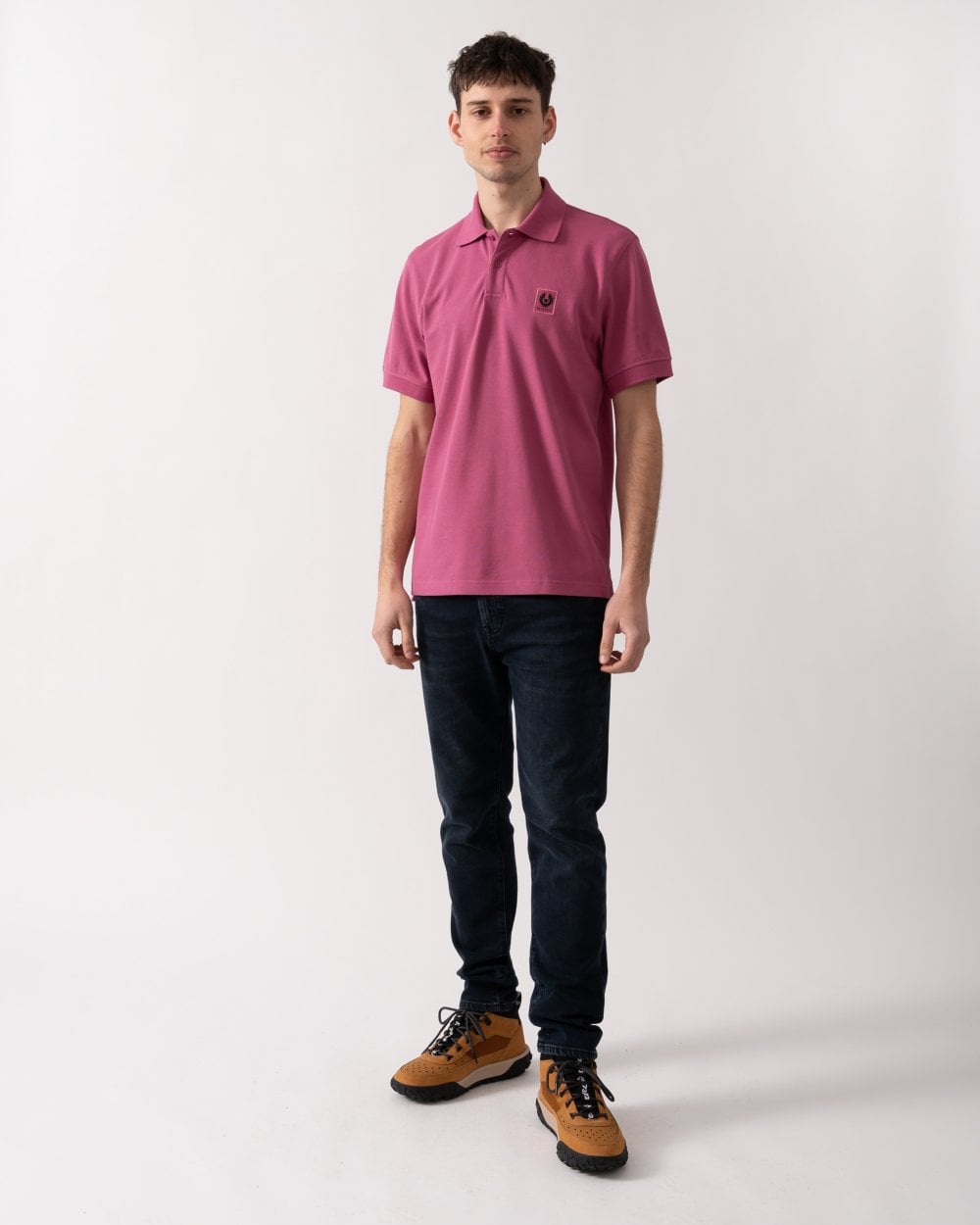 Belstaff Short Sleeved Mens Polo - Magenta