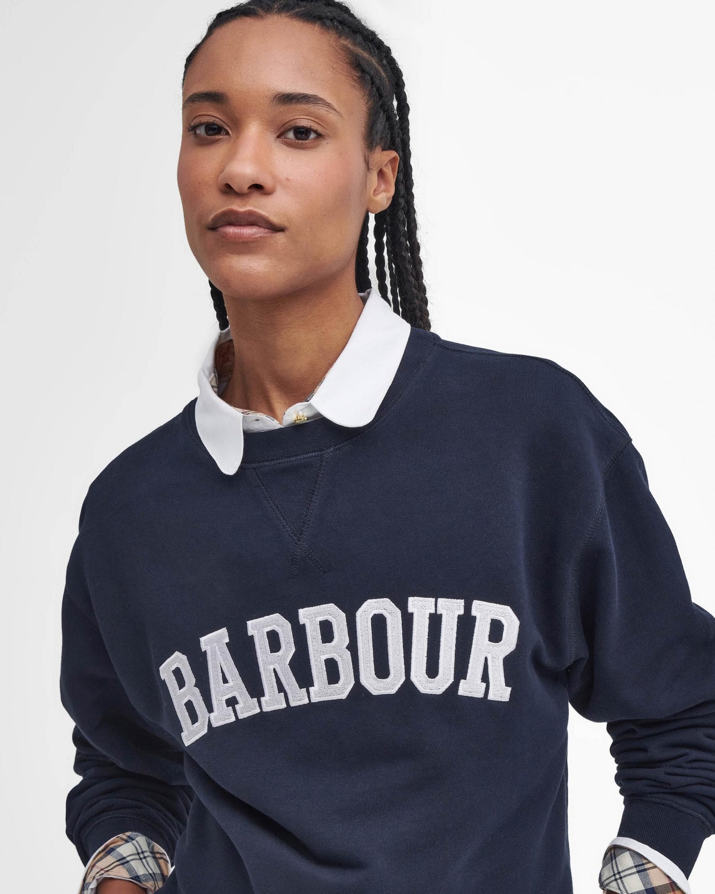 Barbour Northumberland Womens Drop Shoulder Sweatshirt - Navy/Cloud